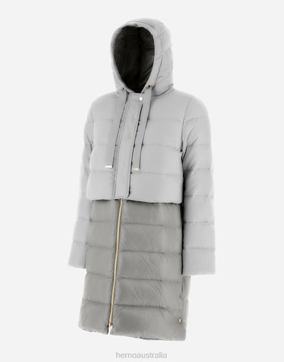 CASHMERE SILK AND NYLON ULTRALIGHT PARKA Herno Women Light Grey 2L0H162 Outerwear