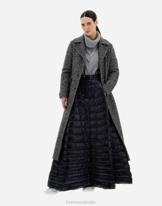 COAT IN DIAGONAL Herno Women Black 2L0H338 Outerwear