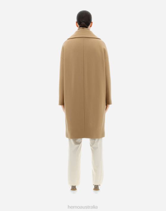 COAT IN ECOWOOL AND NYLON ULTRALIGHT Herno Women Sand 2L0H246 Outerwear