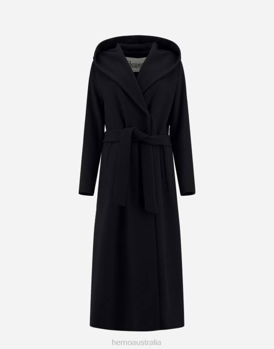 COAT IN FANCY LUXURY WOOL Herno Women Black 2L0H174 Outerwear