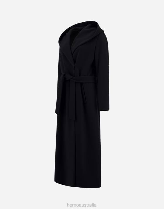 COAT IN FANCY LUXURY WOOL Herno Women Black 2L0H174 Outerwear