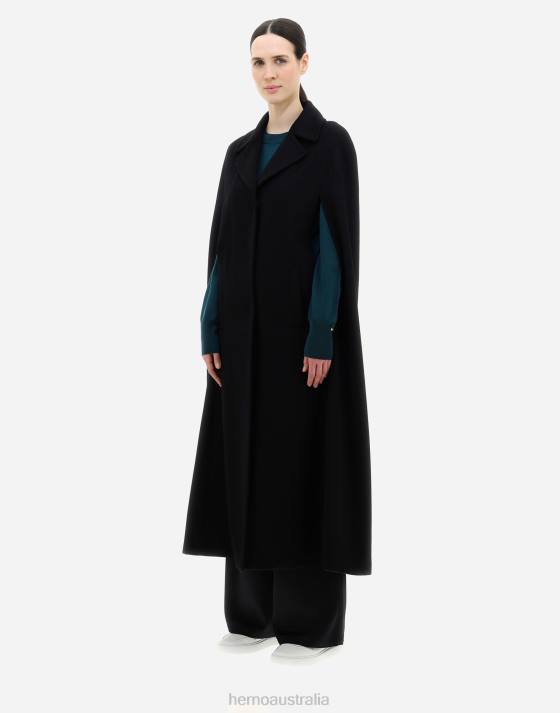 COAT IN FANCY LUXURY WOOL Herno Women Black 2L0H186 Outerwear