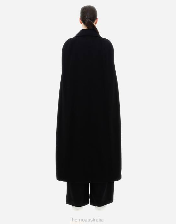 COAT IN FANCY LUXURY WOOL Herno Women Black 2L0H186 Outerwear