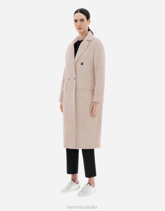 COAT IN FANCY LUXURY WOOL Herno Women Light Beige 2L0H387 Outerwear