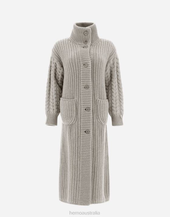 COAT IN INFINITY BRIOCHE KNIT Herno Women Chantilly 2L0H72 Clothing