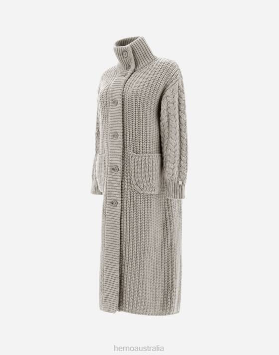 COAT IN INFINITY BRIOCHE KNIT Herno Women Chantilly 2L0H72 Clothing