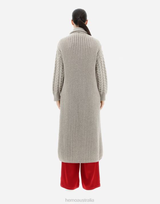 COAT IN INFINITY BRIOCHE KNIT Herno Women Chantilly 2L0H72 Clothing