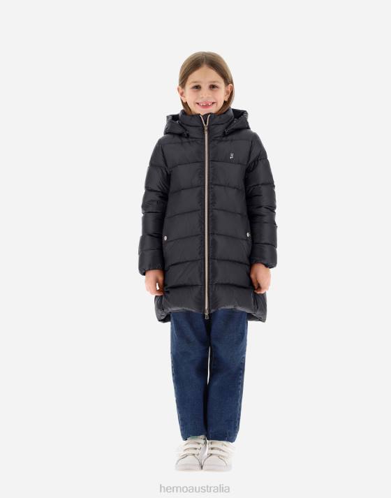 COAT IN NYLON ULTRALIGHT Herno Kids Black 2L0H843 Outerwear