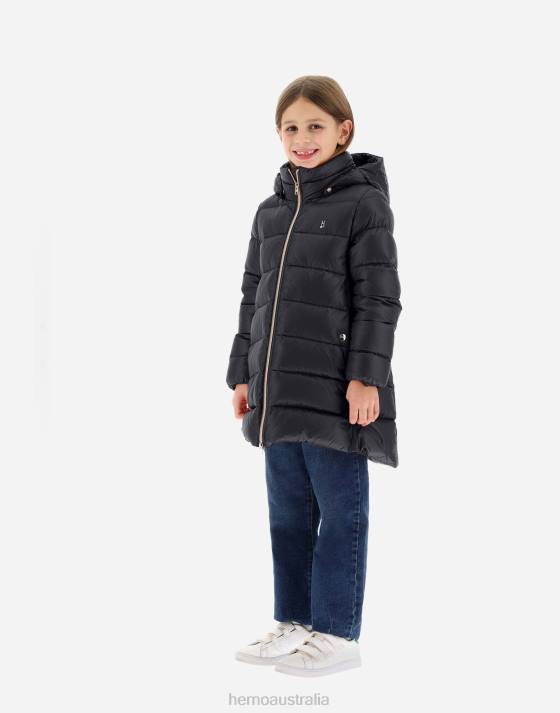 COAT IN NYLON ULTRALIGHT Herno Kids Black 2L0H843 Outerwear