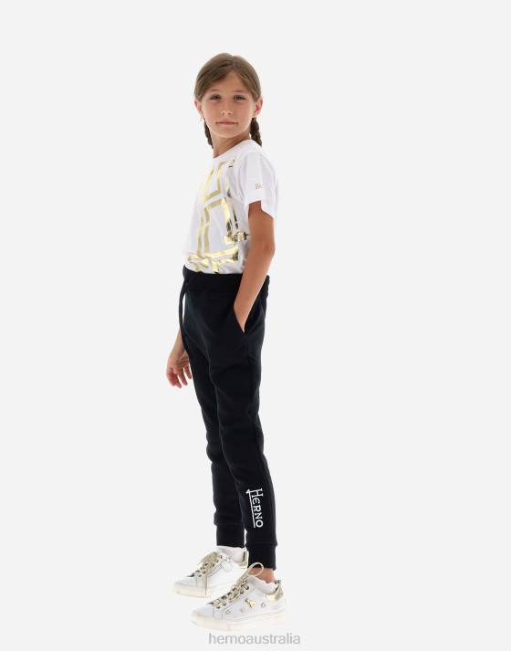 COTTON TROUSERS Herno Kids Black 2L0H864 Clothing