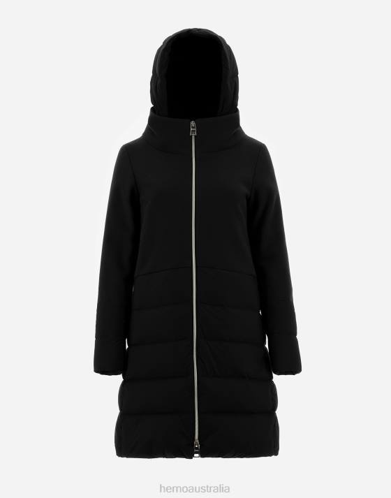 DIAGONAL WOOL AND NUAGE PARKA Herno Women Black 2L0H276 Outerwear