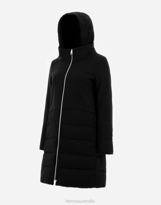 DIAGONAL WOOL AND NUAGE PARKA Herno Women Black 2L0H276 Outerwear