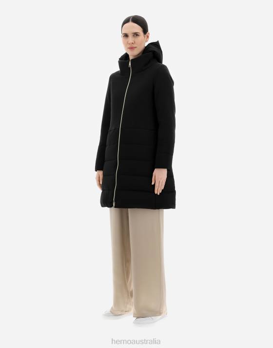 DIAGONAL WOOL AND NUAGE PARKA Herno Women Black 2L0H276 Outerwear