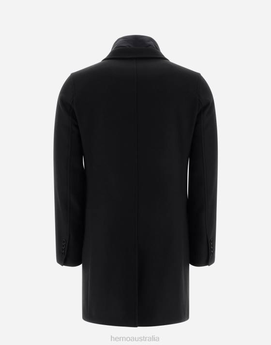 DIAGONAL WOOL COAT Herno Men Black 2L0H680 Outerwear