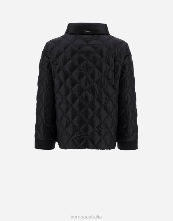 DIAMOND-QUILTED NYLON ULTRALIGHT BOMBER Herno Women Black 2L0H479 Outerwear