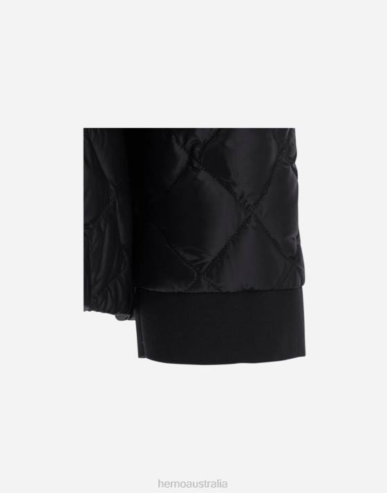 DIAMOND-QUILTED NYLON ULTRALIGHT BOMBER Herno Women Black 2L0H479 Outerwear