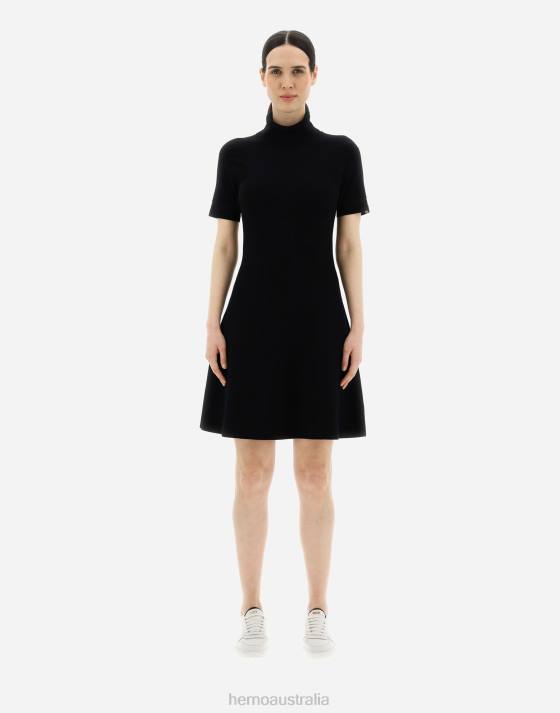 DRESS IN MIDNIGHT KNIT Herno Women Black 2L0H427 Clothing