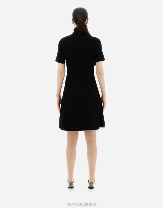 DRESS IN MIDNIGHT KNIT Herno Women Black 2L0H427 Clothing