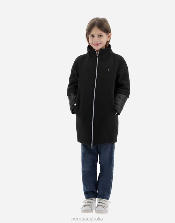 ECO-WOOL  NYLON ULTRALIGHT COAT Herno Kids Black 2L0H850 Outerwear