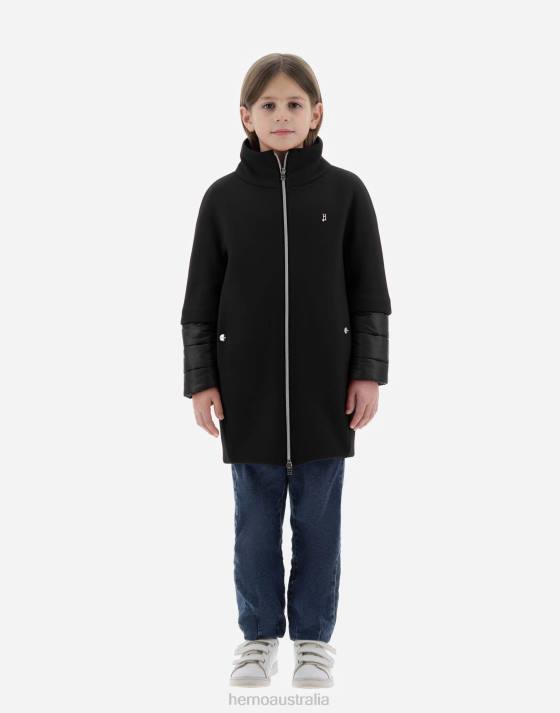 ECO-WOOL  NYLON ULTRALIGHT COAT Herno Kids Black 2L0H850 Outerwear