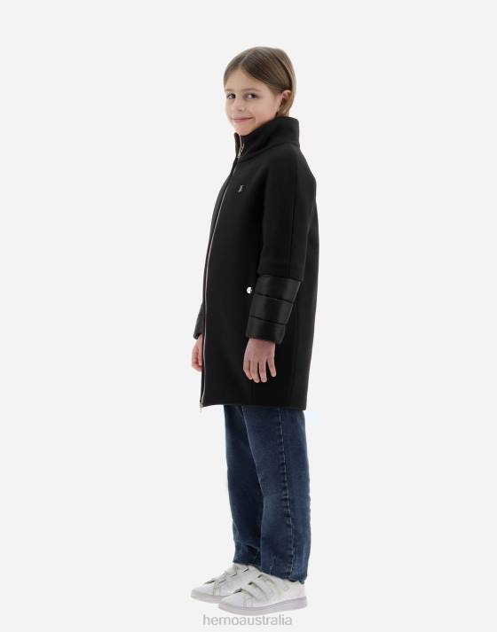 ECO-WOOL  NYLON ULTRALIGHT COAT Herno Kids Black 2L0H850 Outerwear