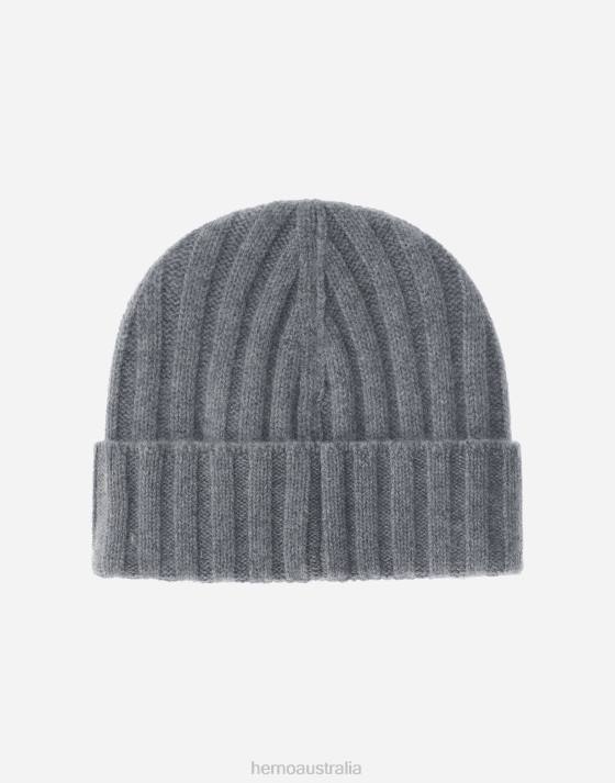 ETERNITY CASHMERE RIB BEANIE Herno Men Grey 2L0H730 Accessories