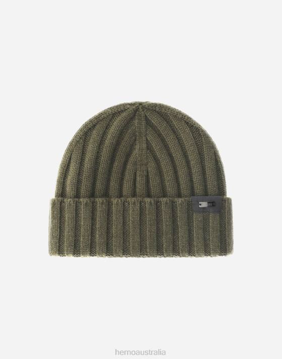 ETERNITY CASHMERE RIB BEANIE Herno Men Military 2L0H506 Accessories