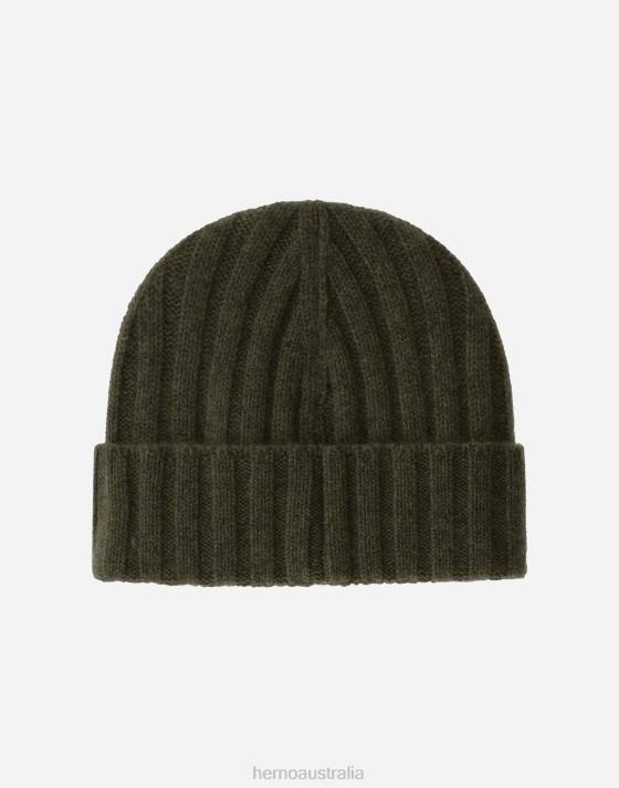 ETERNITY CASHMERE RIB BEANIE Herno Men Military 2L0H506 Accessories