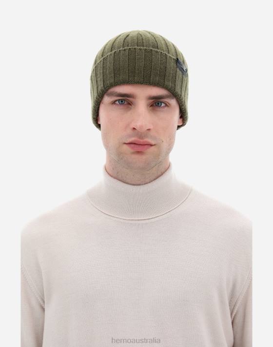 ETERNITY CASHMERE RIB BEANIE Herno Men Military 2L0H506 Accessories