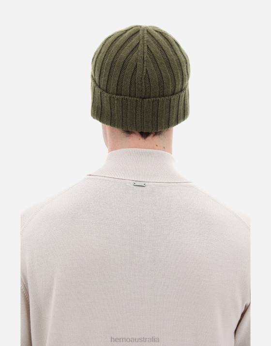 ETERNITY CASHMERE RIB BEANIE Herno Men Military 2L0H506 Accessories