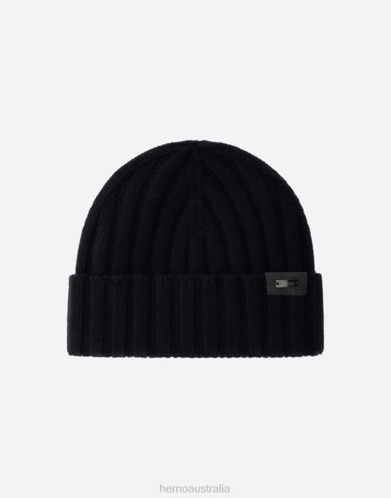 ETERNITY CASHMERE RIB BEANIE Herno Men Navy Blue 2L0H616 Accessories