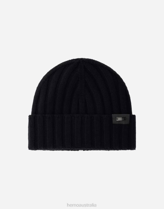 ETERNITY CASHMERE RIB BEANIE Herno Men Navy Blue 2L0H616 Accessories