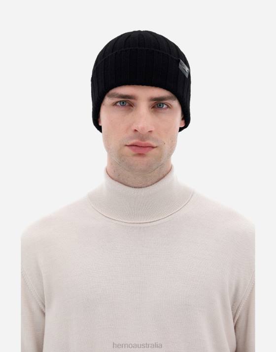 ETERNITY CASHMERE RIB BEANIE Herno Men Navy Blue 2L0H616 Accessories