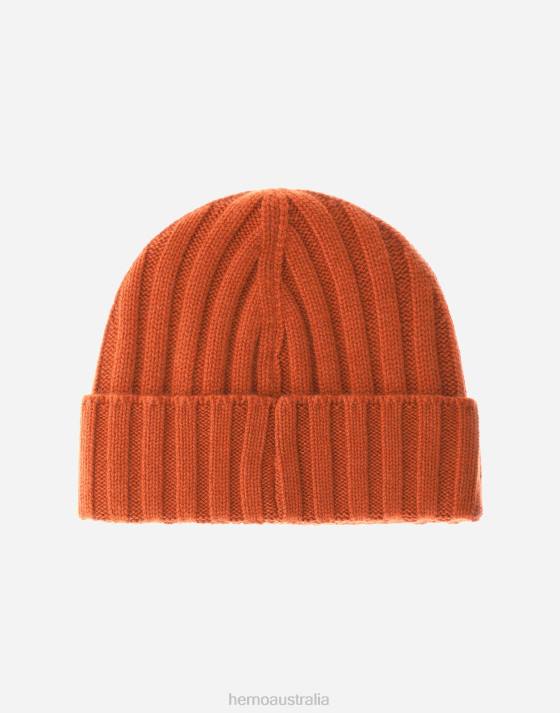 ETERNITY CASHMERE RIB BEANIE Herno Men Paprika 2L0H682 Accessories