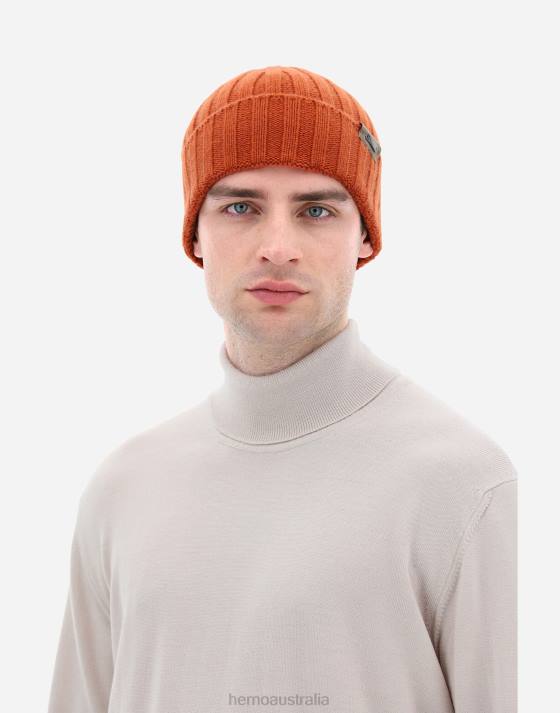 ETERNITY CASHMERE RIB BEANIE Herno Men Paprika 2L0H682 Accessories