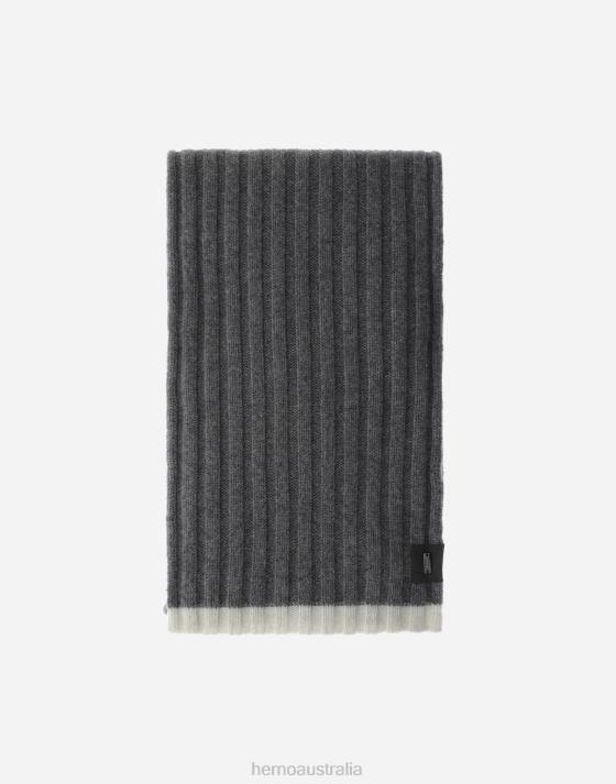 ETERNITY CASHMERE RIB SCARF Herno Men Grey 2L0H746 Accessories