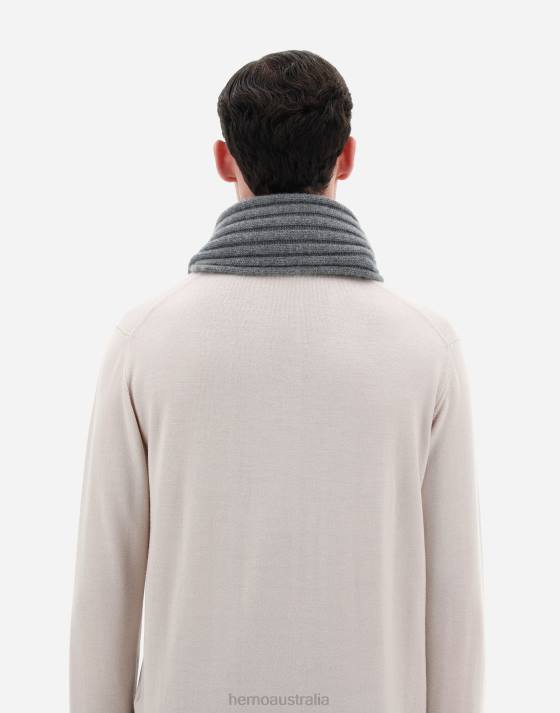 ETERNITY CASHMERE RIB SCARF Herno Men Grey 2L0H746 Accessories