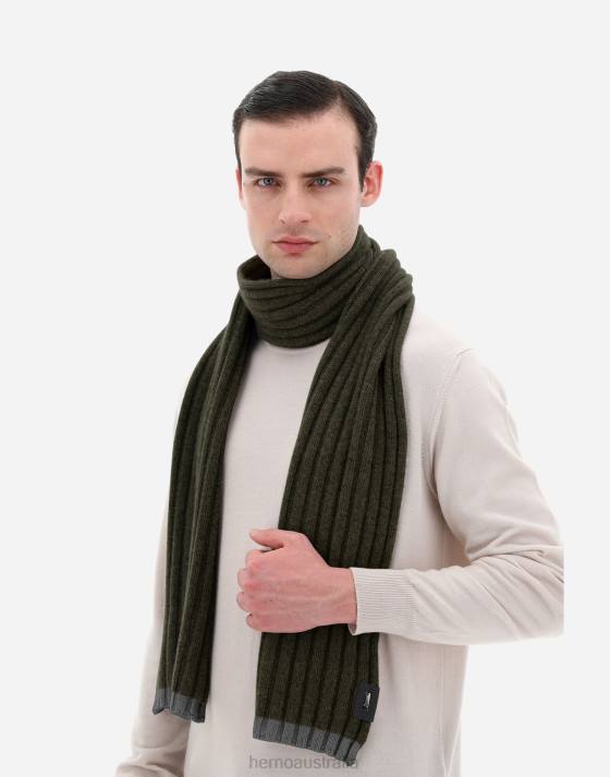 ETERNITY CASHMERE RIB SCARF Herno Men Military 2L0H617 Accessories