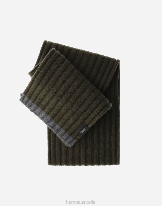 ETERNITY CASHMERE RIB SCARF Herno Men Military 2L0H617 Accessories