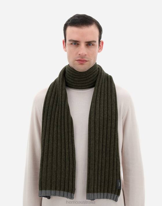 ETERNITY CASHMERE RIB SCARF Herno Men Military 2L0H617 Accessories