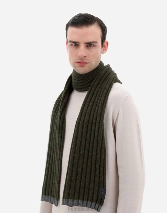 ETERNITY CASHMERE RIB SCARF Herno Men Military 2L0H617 Accessories