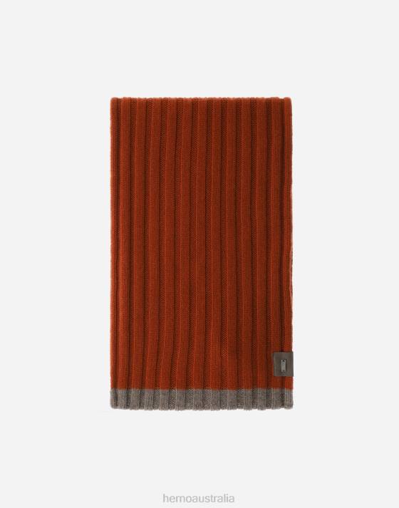 ETERNITY CASHMERE RIB SCARF Herno Men Paprika 2L0H512 Accessories