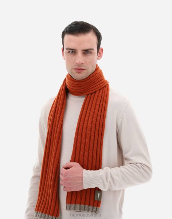 ETERNITY CASHMERE RIB SCARF Herno Men Paprika 2L0H512 Accessories