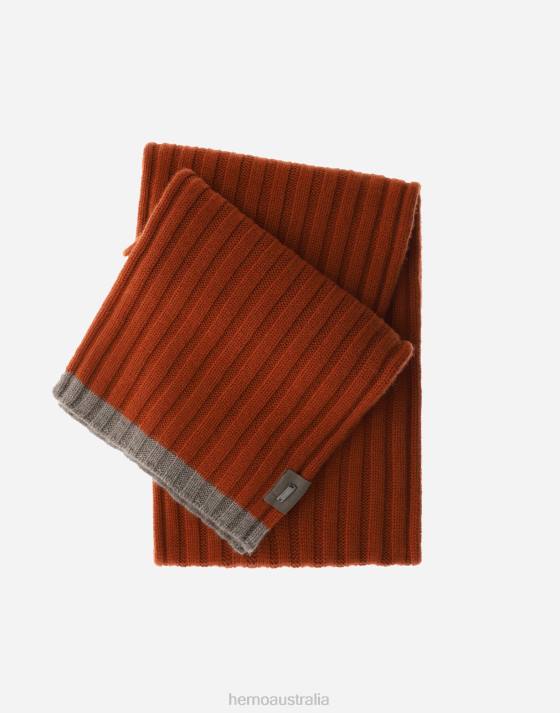 ETERNITY CASHMERE RIB SCARF Herno Men Paprika 2L0H512 Accessories