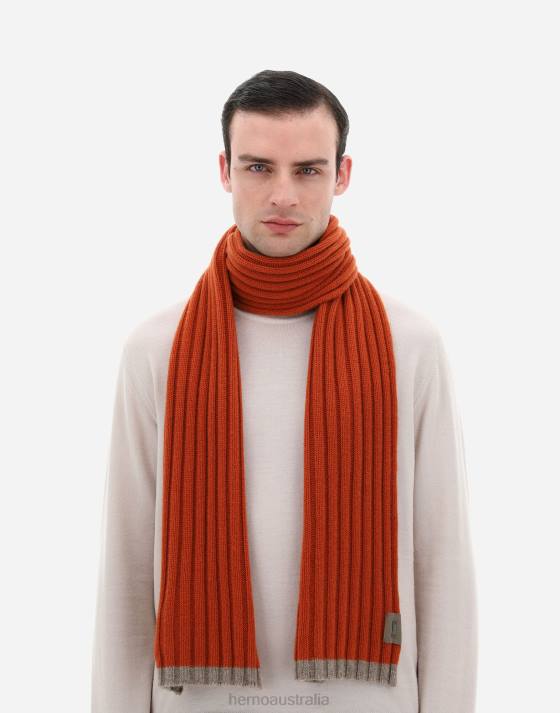 ETERNITY CASHMERE RIB SCARF Herno Men Paprika 2L0H512 Accessories