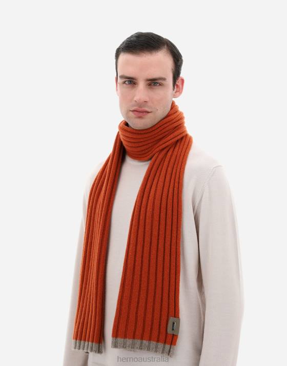 ETERNITY CASHMERE RIB SCARF Herno Men Paprika 2L0H512 Accessories