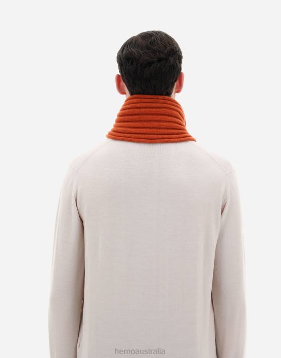 ETERNITY CASHMERE RIB SCARF Herno Men Paprika 2L0H512 Accessories