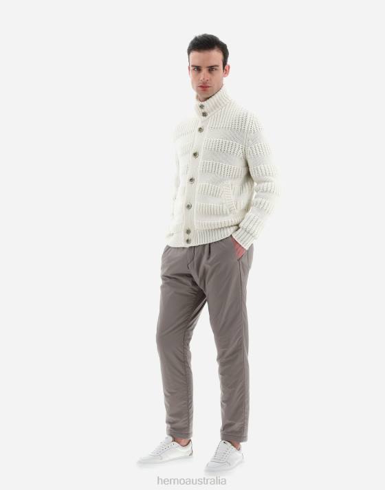 ETERNITY CASHMERE STRIPE CARDIGAN Herno Men Natural 2L0H743 Clothing