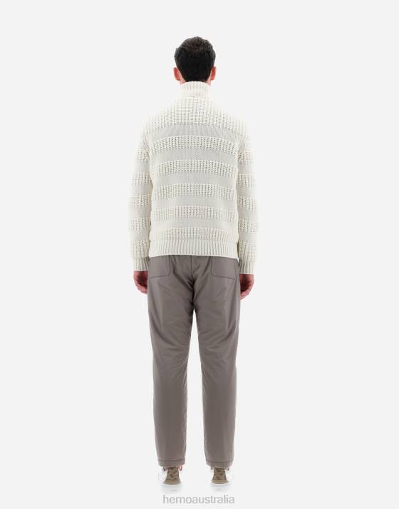 ETERNITY CASHMERE STRIPE CARDIGAN Herno Men Natural 2L0H743 Clothing