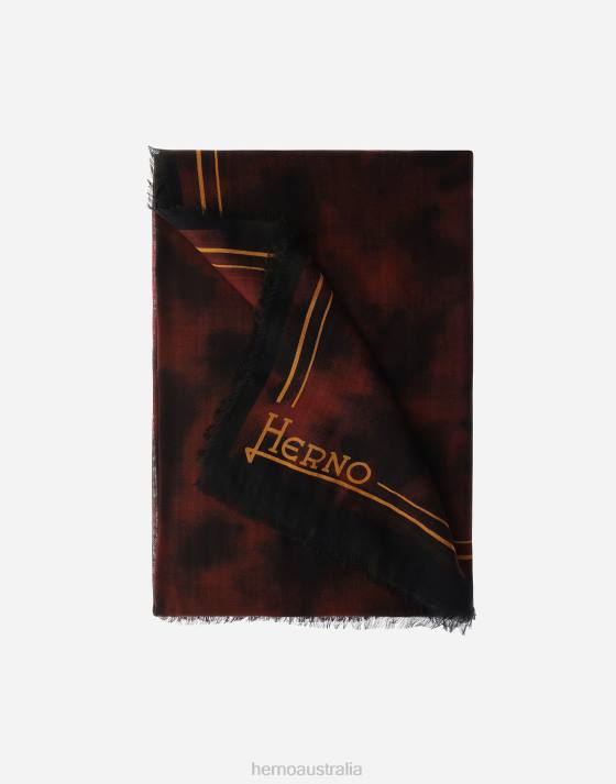 FANCY FOG PASHMINA Herno Men Bordeaux/Black 2L0H574 Accessories